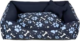 Cama para Cachorro Grande 70X55 Com Zíper Estampa Ossinho Marinho