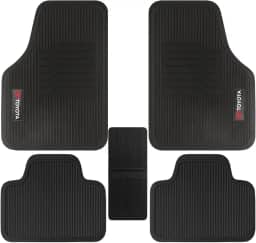 Jogo Tapete Automotivo Borracha Toyot-a Corolla Etios Hilux Yaris Prius Rav4 Fielder 5 Pç + Lixeira (Preto, Corolla 2017 a 2024)