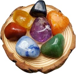 Kit Pedras 7 Chakras Cristais Naturais Para Meditação Reiki - Cristais Rolados para Energia, Equilíbrio e Harmonia - Pedra Natural Para Alinhamento Energético e Bem-Estar Espiritual