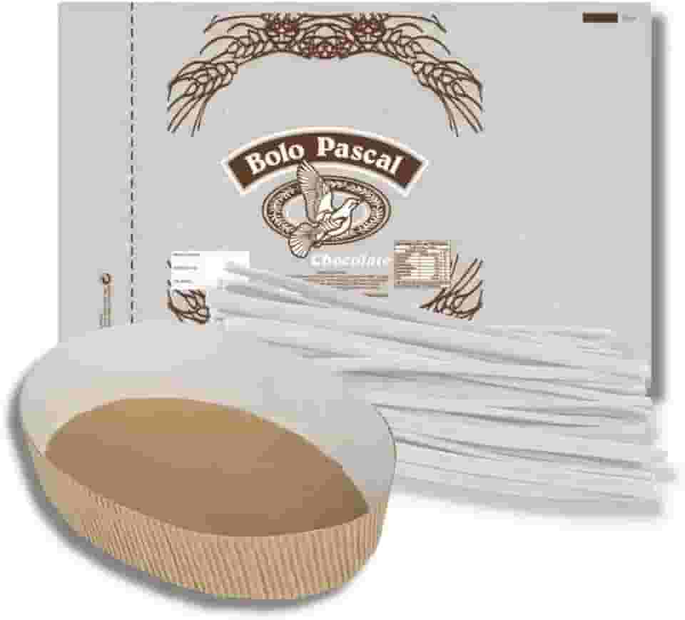 Kit de Forma para Colomba Pascal de Chocolate, 100g, com 100 Sacos Plásticos e Fechos