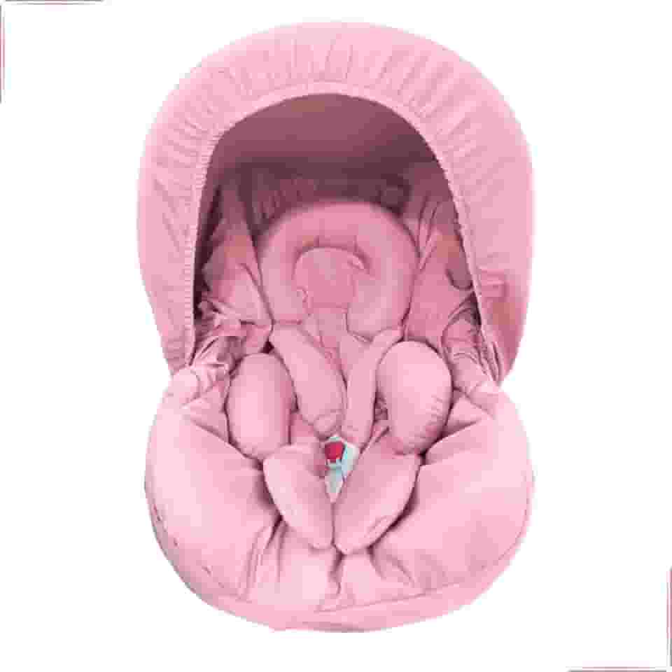 Kit 5 peças para bebê conforto Capa Protetor Cinto Capota Redutor 0-13 kg Galzerano Cosco Burigotto (Rosa)