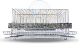 Gaiola Codorna Mini Chinesa Viveiro Bateria Suporta 15 Poedeiras