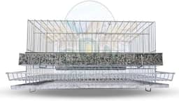 Gaiola Codorna Mini Chinesa Viveiro Bateria Suporta 15 Poedeiras