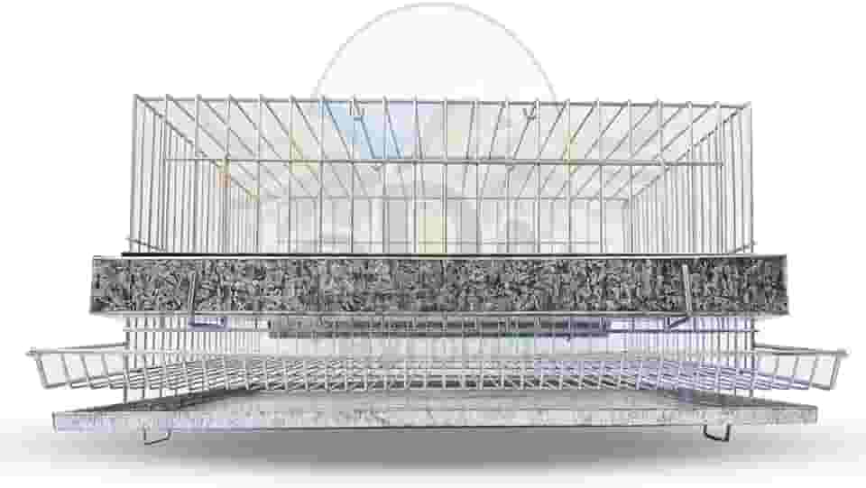 Gaiola Codorna Mini Chinesa Viveiro Bateria Suporta 15 Poedeiras