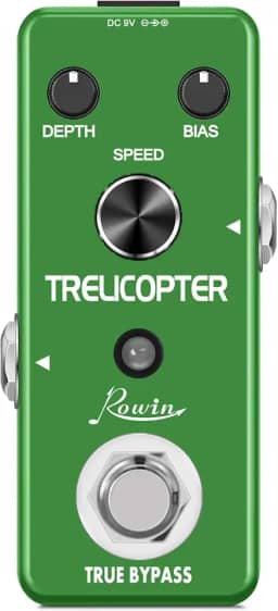 Rowin Pedal de Tremolo para Guitarra Trelicopter Effects