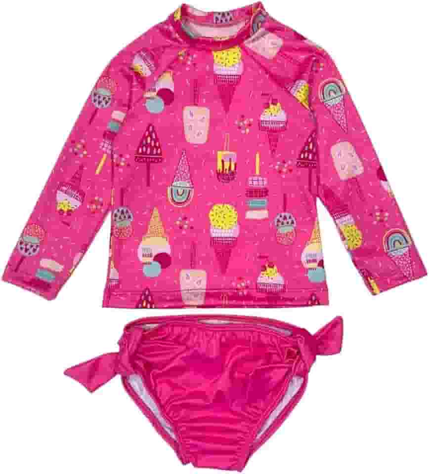 Conjunto Infantil Proteção Solar Uv Praia Blusa Maiô Biquíni