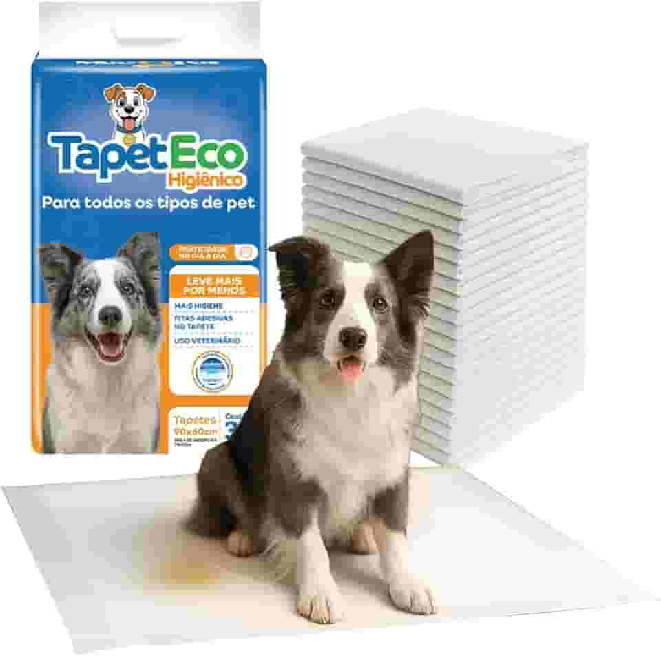 Tapete Higiênico para Cachorro Pet Cães 30 Unidades 90x60 Com Fitas Adesivas Antivazamentos Ultra Absorção 6 Camadas Anti Odores Descartável TapetEco Mec G Pet