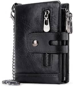 Carteira Antifurto RFID Masculina Locked - Couro Legítimo, Compacta e Resistente, Bloqueio de Radiofrequência, Tamanho Ideal para Bolso, Design Clássico e Sofisticado