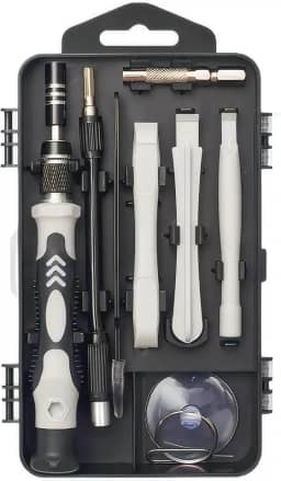 Conjunto de chaves de fenda de precisão, 122 em 1 Kit de ferramentas de reparo magnético eletrônico com estojo para computador de reparo, iPhone, PC, celular, relógio, óculos (cinza)