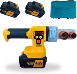 Termofusora Soldadora de Tubos PPR/PB/PE/PV, 0-320 Graus, Portátil com Bateria, Bivolt, Máquina Solda Tubo Termofusora Profissional PPR Recarregável