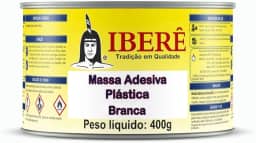 Massa plástica com catalisador 400 gramas branca - Iberê