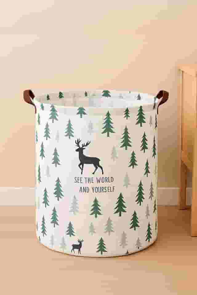Cesto de roupa suja organizador dobravel GRANDE 40L Cervo