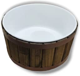 Tina Escalda Pés em Pinus Marrom - bacia em pintura premium Branca