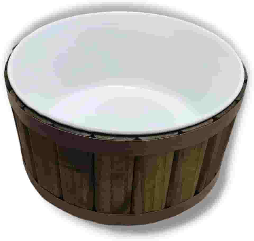 Tina Escalda Pés em Pinus Marrom - bacia em pintura premium Branca