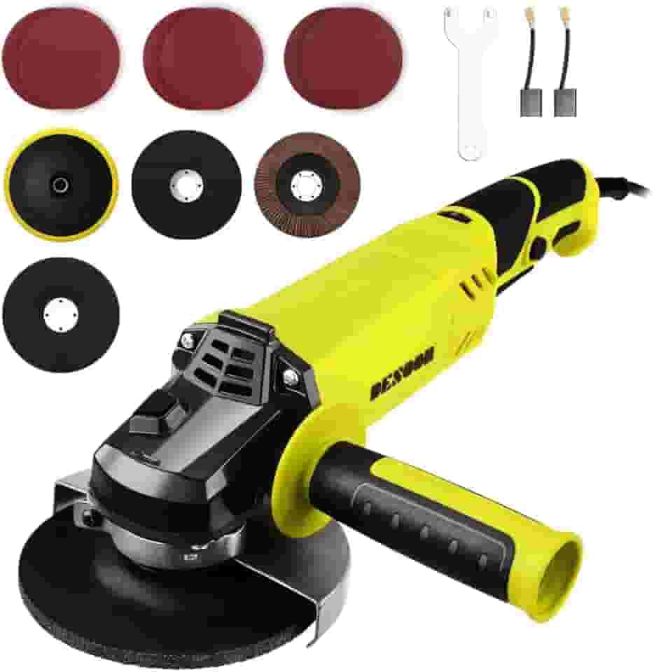 Esmerilhadeira Angular 1200W Profissional Elétrica Lixadeira 127V Ferramenta Ideal para Trabalhos de Corte e Desbaste 3000-12000RPM Com bloqueio do eixo e dispositivo de proteção