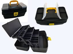 Caixa de Pesca HI 3 Bandejas Articuladas Tampa Transparente