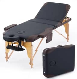 Maca Portátil Premium+ 70cm, Divã Cama de Fisioterapia, Estética, Massoterapia, Massagem, Quiropraxia, Depilação, Tatuagem - Altura Ajustável + bolsa de transporte Com Inclinação (Marrom e Preto)
