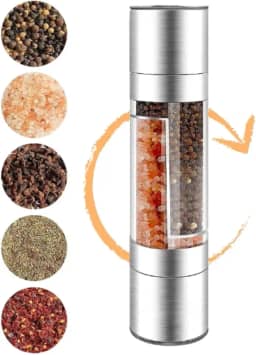 Moedor Pimenta Sal Grosso Tempero Gourmet Inox 2 Em 1