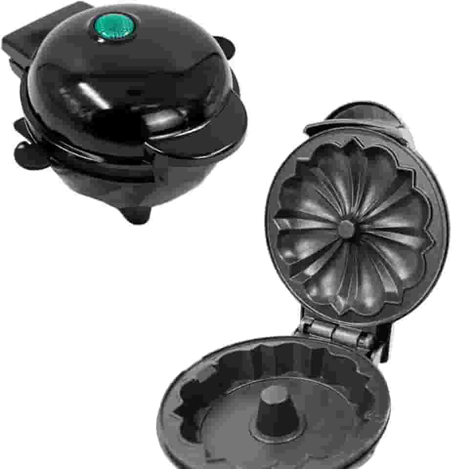 Máquina Elétrica de Bolo Mini 110V Antiaderente Portátil Automática - Assa Rápido (Preto)