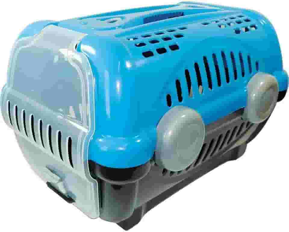 Furacão Pet Luxo Caixa de Transporte, Azul/Cinza, 2