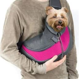 Bolsa Canguru Transportadora para Pets, Azul e Preto, com Alça Ajustável e Malha Respirável, Bolso para Celular (Rosa-Pink)
