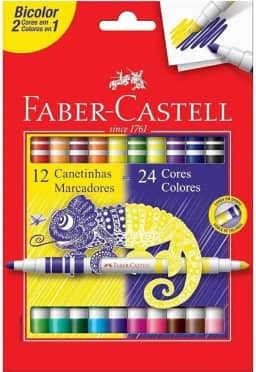 Hidrografica Bicolor 12 Canetas/24 Cores, Faber-Castell, 15.0612N, Mista
