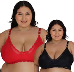 Kit 2 Sutiã De Renda Plus Size Virginia Sustentação