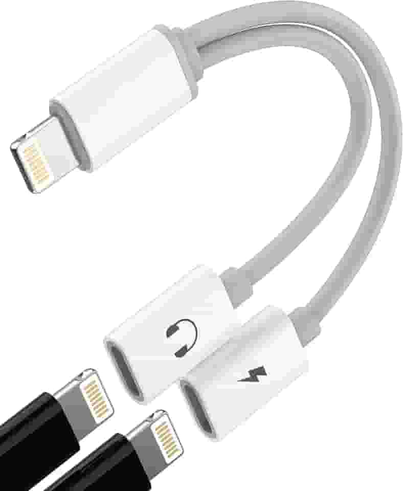 Adaptador de fone de ouvido Lightning para auxiliar (2 em 1) carregador divisor de fones de ouvido para iPhone 14 13 12 11 Pro Max para cabo de áudio Apple conector de carregamento duplo para iPad