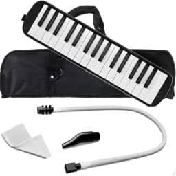 Escaleta Sonata 32 Teclas Profissional com Estojo, Melodica Preta Bertô Mangueira