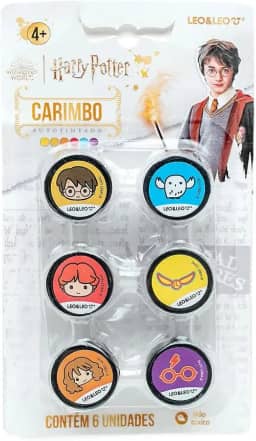 CARIMBO AUTOTINTADO DECORADO HARRY POTTER - BLISTER C/ 6 UND - LEO&LEO