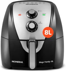 Fritadeira Sem Óleo Air Fryer 8L, Mondial, Preto/Inox, 1900W, 110V - AFN-80-BI