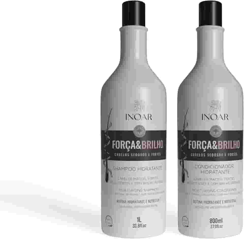 Inoar, Força & Brilho, Kit Shampoo 1L E Cond 800ml, Cabelos Fortes, Macios, Brilho Intenso
