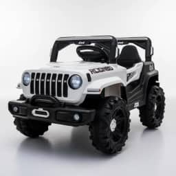 Jipe Infantil Elétrico 12v Carrinho Controle Remoto Música (Branco)