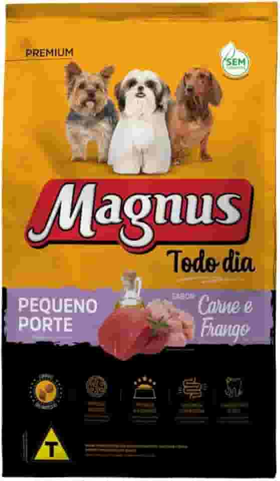 Magnus Todo Dia Ração Seca Para Cães Adultos De Pequeno Porte Sabor Carne e Frango 3Kg