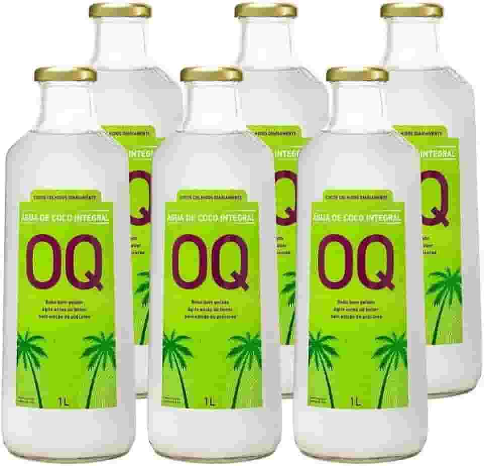 Água de Coco Integral OQ Sem Adição de Açúcar e Conservantes 100% Fruta (1 Litro - Pack 6)