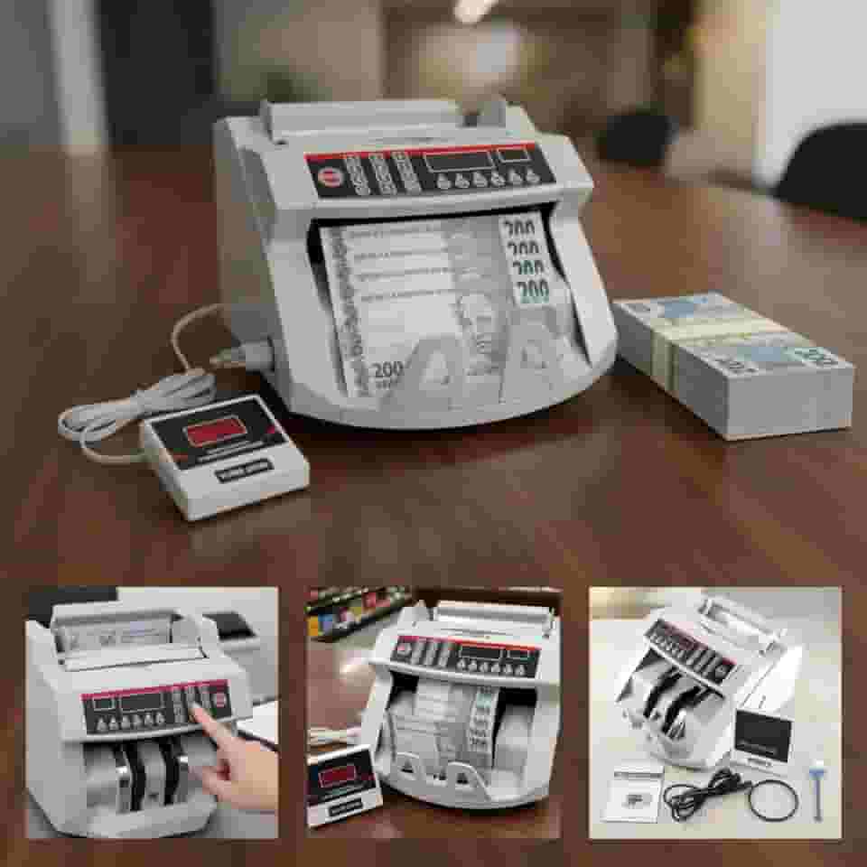 Máquina de Contar Dinheiro Notas Cédulas Detecta Nota Falsa UV/MG Alta Velocidade Bivolt