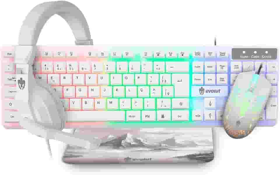 Kit Gamer Evolut Starter 4x1, Rainbow, Branco, Eg-55