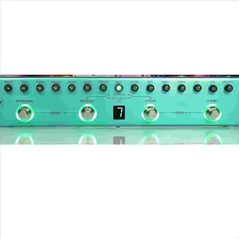 Pedal de guitarra Pure Digital Multi Effects Reverb Delay MOD AMP Bateria de lítio recarregável integrada TANK G M-VAVE Cuvave cube baby 36 Presets, 9 Preamp Slots, 8 IR Cab Slots, 3 Simulação, Delay