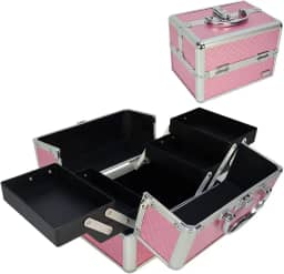 Maleta Maquiagem e Joias Frasqueira Rosa CBRN19137