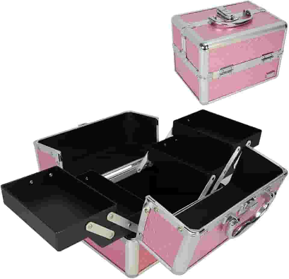 Maleta Maquiagem e Joias Frasqueira Rosa CBRN19137