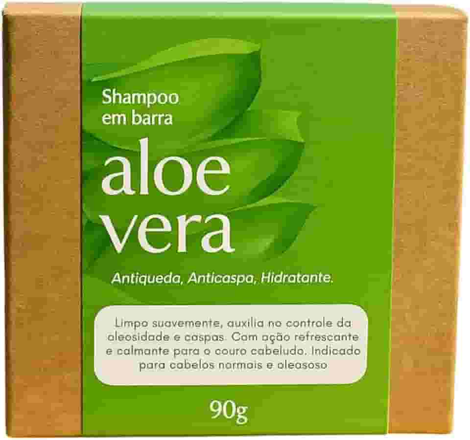 Shampoo em Barra Natural de Aloe Vera - Hidratação Anti Queda e Crescimento Capilar