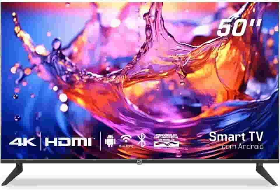 Smart TV 50' HQ UDE50HR315LN 4K com Conversor Digital 3 HDMI 2 USB WI-FI Android 11 Design Slim e Tela Frameless