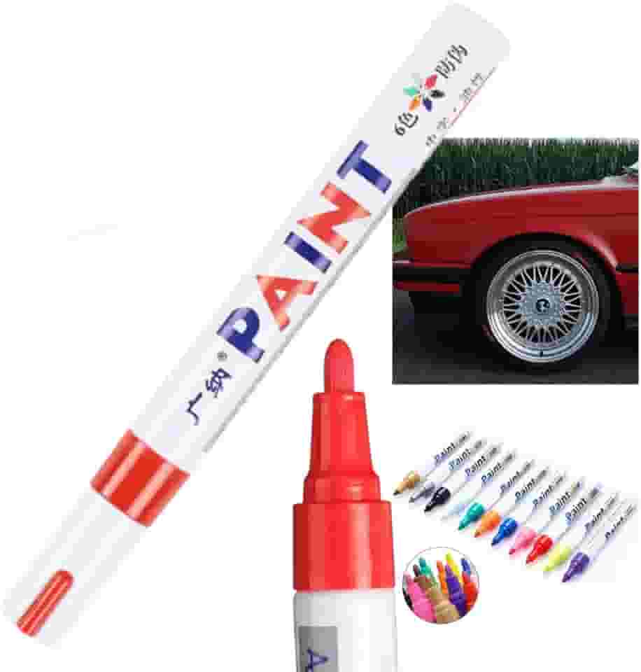 Caneta Reparadora Tira Risco Automóveis Carro Moto Caminhões Pintar e Retocar Pneu Azulejo e Tênis Uso Escolar Marca Texto