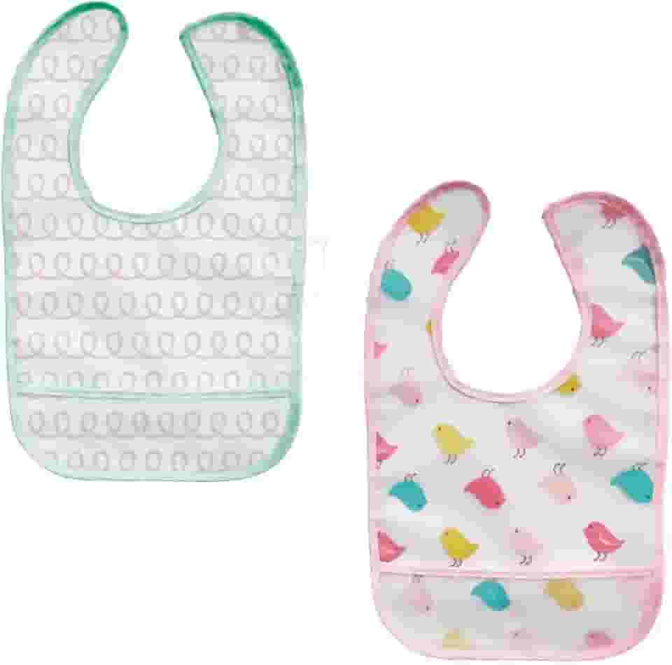 Buba Kit 2 Babadores Com Bolso Passarinho Colorido Pacote De 2