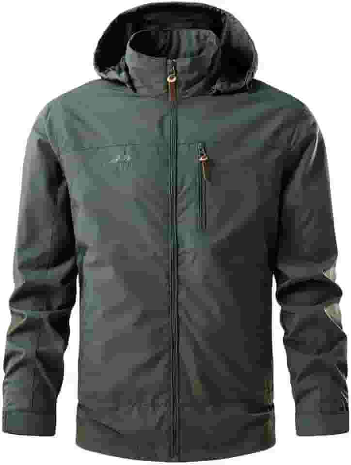 Jaqueta masculina corta-vento jaqueta leve com capuz softshell primavera outono impermeável