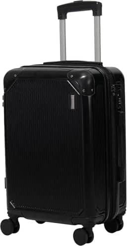 Mala de Viagem de BORDO com Zíper EXPANSÍVEL 10Kg Rígida Padrão ANAC com 4 Rodas duplas 360° Porta Copo Cadeado AntiFurto Leve Resistente Espaçosa (Preta)