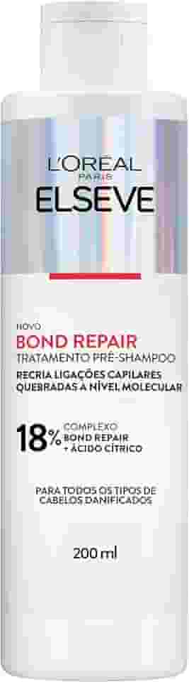 L'Oréal Paris Elseve Bond Repair Tratamento Pré-Shampoo, Reparação Molecular que Reconstrói Ligações e Devolve a Força Original, com Ácido Cítrico, 200ml