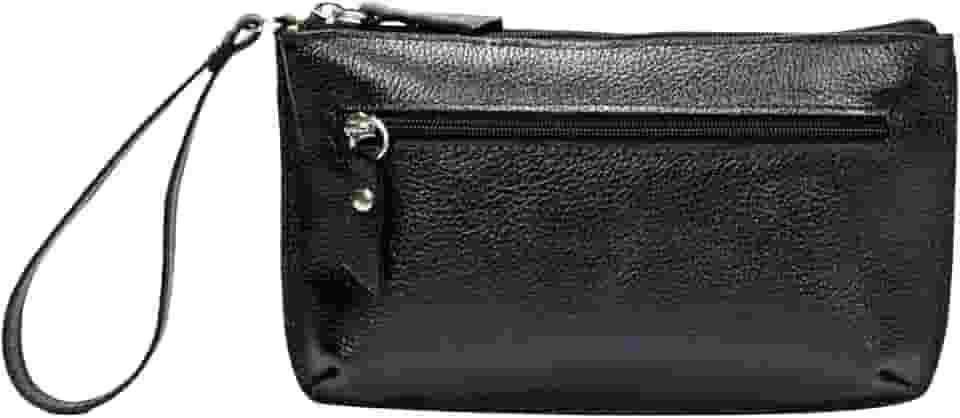 Clutch Carteira Bolsa de Mao e Porta Celular Feminina em Couro Legítimo MDXP046 (Preta)