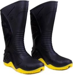 Bota de PVC N42 Preto com Sola Amarela para Motoqueiro-MOTOSAFE-84BPM60042A