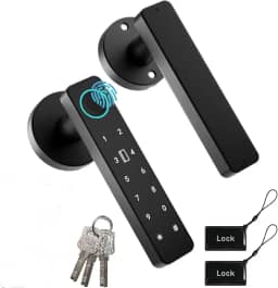 Fechadura Digital- Fechadura Eletronica Biométrica,com Impressão Digital, Cartão de Acesso, Senha Numérica ou Chave Mecânica, para Quarto, Casa, Hotel, Escritório e Apartamento (Preto)